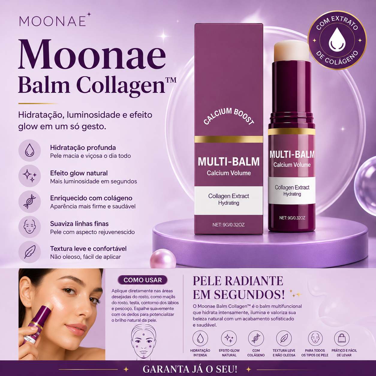 Moonae Balm Collagen™ - Efeito Glow Natural