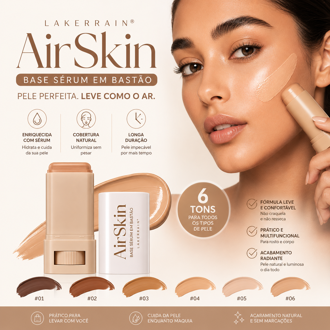 AirSkin™ – Base Sérum em Bastão | Pague 1 Leve 2